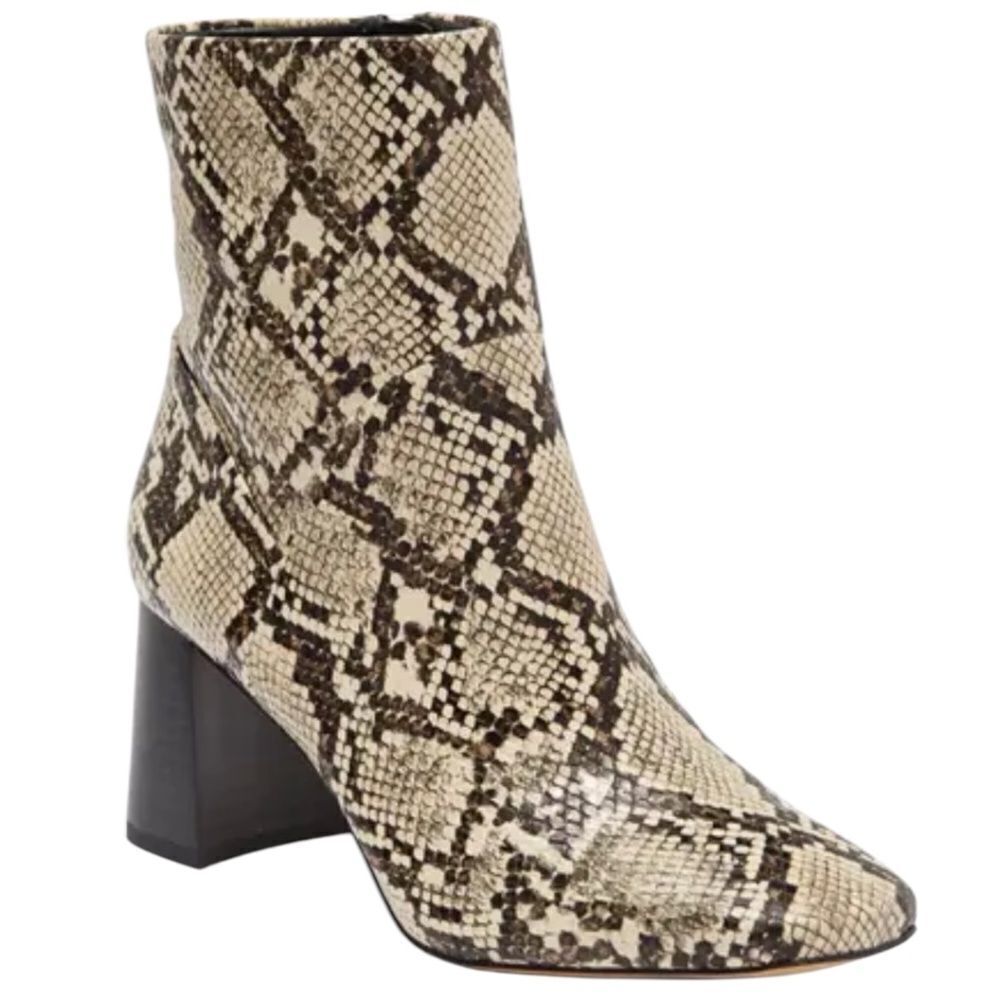Nordstrom Rack Naja Snakeskin Booties Size 6 Ankle Zip Animal Print Heel
